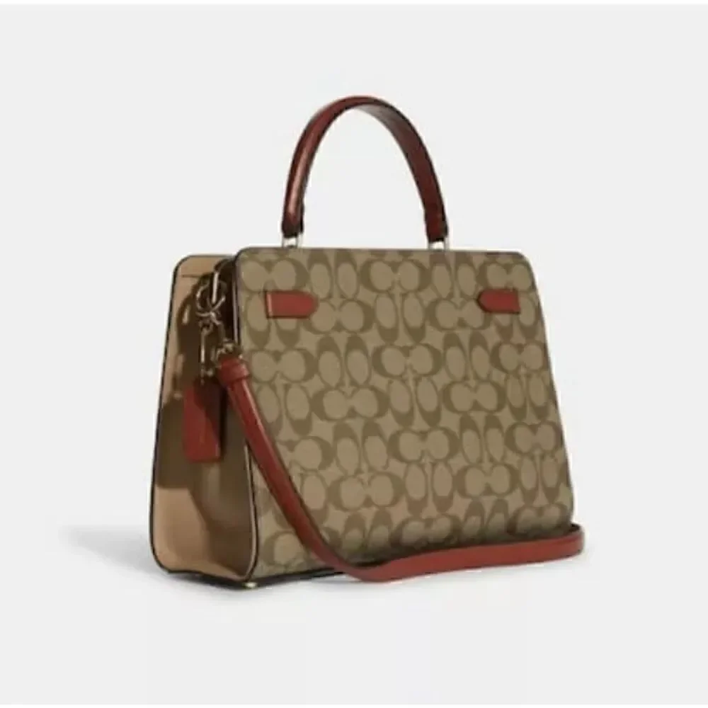 🔥🎁NWT! Coach Lane Carryall Satchel Handbag in Colorblock Msrp:$498.00